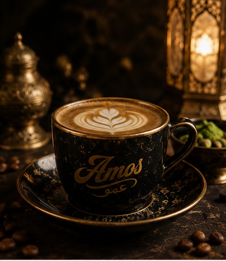 Amo's Café signature handcrafted latte